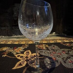 Angled Rim Crackle Red Wine Glass 
by PIER 1